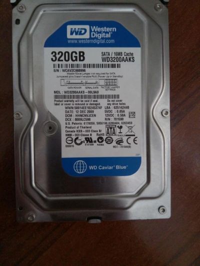 Лот: 10246256. Фото: 1. Жесткий диск 3.5 320GB Western... Жёсткие диски (HDD)