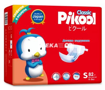 Лот: 19150646. Фото: 1. Подгузники Pikool classic s 81... Детская гигиена
