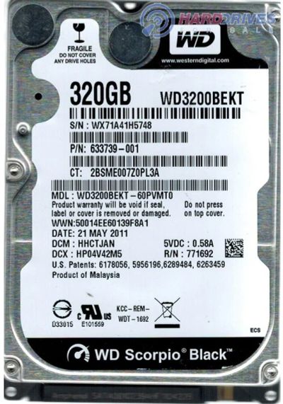 Лот: 6377398. Фото: 1. 320Гб Жесткий диск для ноутбука... Жёсткие диски (HDD)