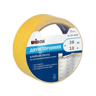 Лот: 25610259. Фото: 1. Клейкая лента 38 мм, двухсторонняя... Клеи, герметики, пена монтажная, клейкие ленты