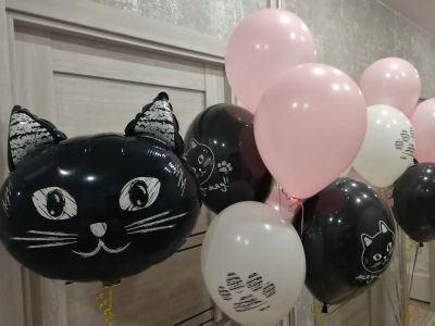 Лот: 19505081. Фото: 1. Шары гелиевые. Киса и фонтан. Воздушные шары