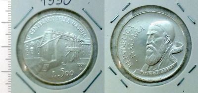 Лот: 8272862. Фото: 1. Италия. 500 лир 1990 (серебро... Европа