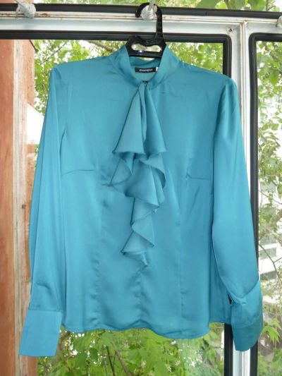 Лот: 4020970. Фото: 1. Блуза Pompa, цвет морской волны... Блузы, рубашки