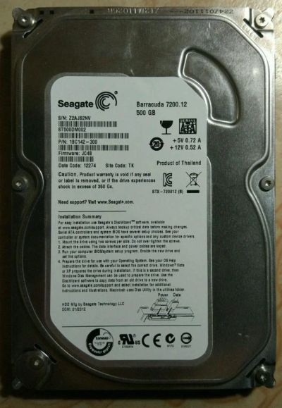 Лот: 8336675. Фото: 1. HDD 500 Gb SATA Seagate Barracuda... Жёсткие диски (HDD)
