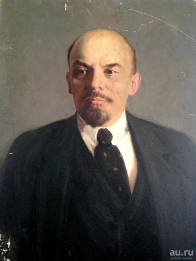 Лот: 9660982. Фото: 1. картина Ленин В.И. ,портрет,холст... Картины, гравюры