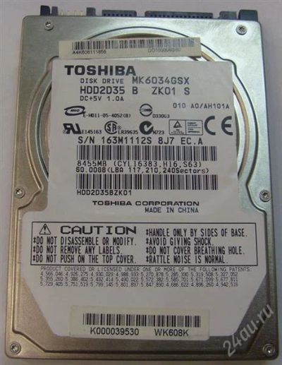 Лот: 1403188. Фото: 1. Жесткий диск Toshiba MK6034GSX... Жёсткие диски (HDD)