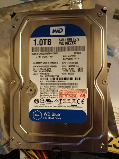 Лот: 10595067. Фото: 1. 1 ТБ Жесткий диск WD Blue [WD10EZEX... Жёсткие диски (HDD)