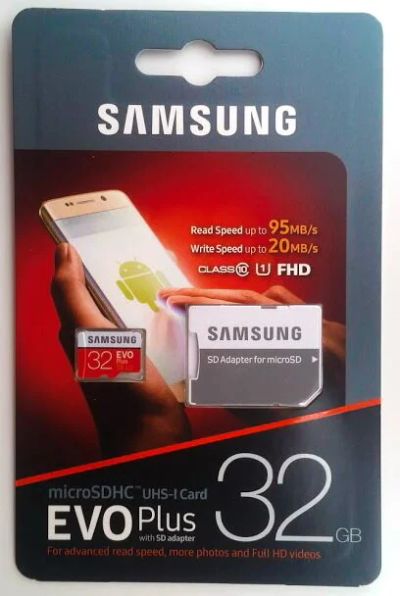 Лот: 10856863. Фото: 1. Samsung EVO 32 - MicroSD / SDHC... Карты памяти