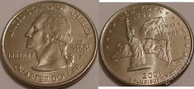 Лот: 13118. Фото: 1. 25 центов США 2001года со штатом... Красноярск