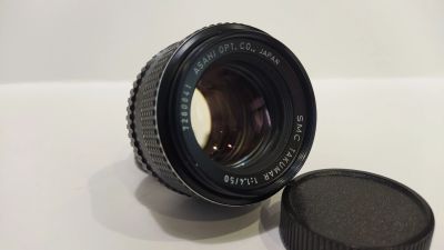 Лот: 18840112. Фото: 1. Takumar SMC asahi 1.4/50 M42. Крышки, бленды