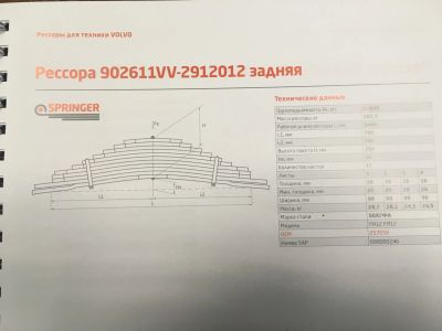 Лот: 12484594. Фото: 1. Volvo 3 лист рессоры задней 11лист... Ходовая, подвеска, рулевое управление