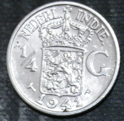 Лот: 15232656. Фото: 1. Нидерландская Индия. 1/4 гульдена... Остальные страны