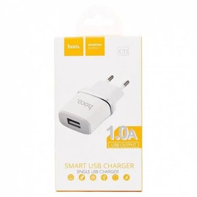 Лот: 15884982. Фото: 1. Сетевой адаптер Hoco C11 1A, USB... Дата-кабели, переходники