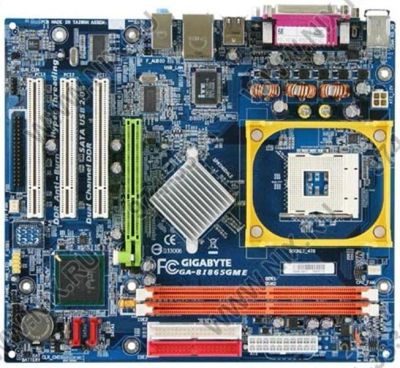 Лот: 999830. Фото: 1. мать GigaByte GA-8I865GME, проц... Материнские платы