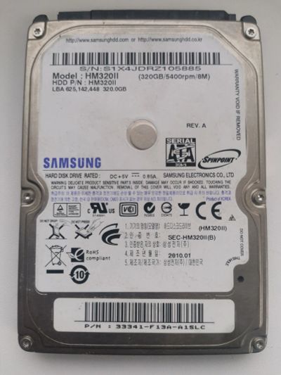 Лот: 15163455. Фото: 1. Жёсткий диск sata 320gb неисправен. Жёсткие диски (HDD)