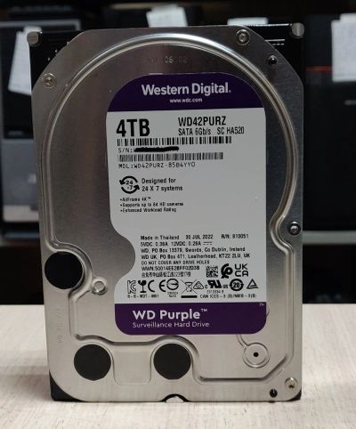 Лот: 20762712. Фото: 1. HDD 4 Тб/WD Purple/3,5''/Sata3... Жёсткие диски (HDD)