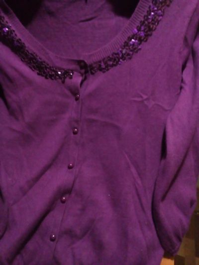 Лот: 12595963. Фото: 1. Пуловер трикотажный,фиолетовый... Свитера, кофты, трикотаж
