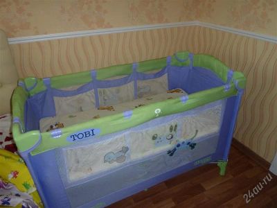 Лот: 1063525. Фото: 1. Кровать - манеж + кокосовый матрас... Манежи