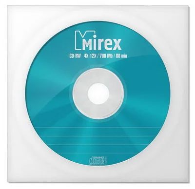 Лот: 7946205. Фото: 1. Диск CD-RW Mirex 700 Mb, скорость... CD, DVD, BluRay