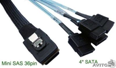 Лот: 8749826. Фото: 1. Кабель SAS-8087 на 4 х SATA. Шлейфы, кабели, переходники
