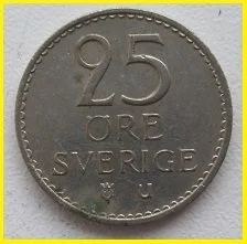 Лот: 15535936. Фото: 1. Швеция 25 эре 1973 (№). Европа