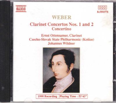 Лот: 5859860. Фото: 1. Weber Clarinet Concertos Nos... Аудиозаписи
