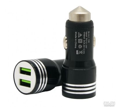 Лот: 17919260. Фото: 1. АЗУ 2 USB 1A/2.4A 12-24V T01 черный... Зарядные устройства, блоки питания, адаптеры сетевые для смартфонов