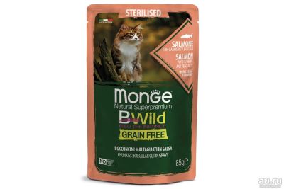 Лот: 17877791. Фото: 1. Monge Cat BWild GRAIN FREE (Монж... Корма