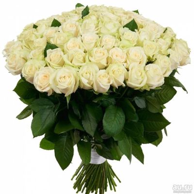 Лот: 13652149. Фото: 1. Лот № 388 Букет из 51 белой розы... Свежие цветы