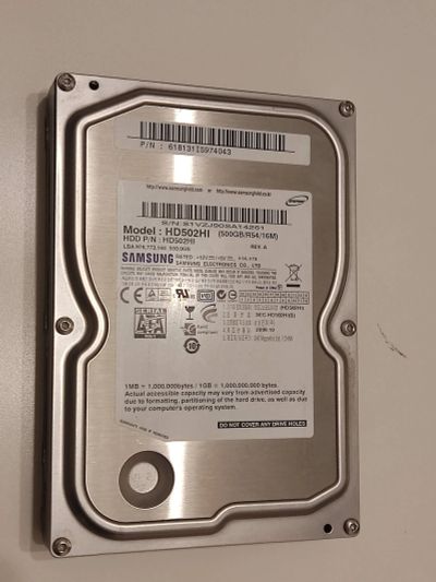 Лот: 18384648. Фото: 1. HDD Samsung HD502HI 500Gb SATA. Жёсткие диски (HDD)