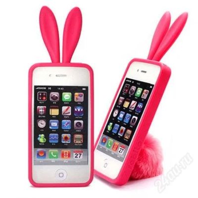 Лот: 2543439. Фото: 1. Чехол кролик на Iphone 4/4s. Чехлы, бамперы