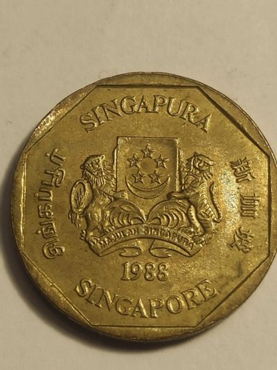 Лот: 25125751. Фото: 1. 1 доллар 1988 г. Сингапур. Азия