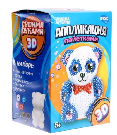 Лот: 21792590. Фото: 1. Аппликация пайетками «Панда... Развивающие