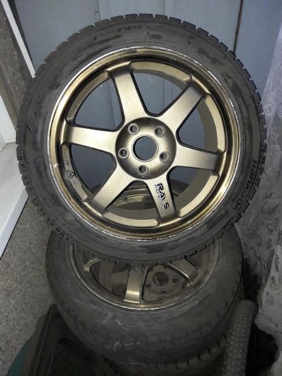 Лот: 8301753. Фото: 1. Ковка Rays R17 5*114,3 + Разноширы... Шины на дисках