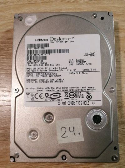 Лот: 17500354. Фото: 1. Жесткий диск Hitachi HDT725032VLA360... Жёсткие диски (HDD)