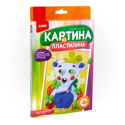Лот: 16276880. Фото: 1. Картина из пластилина "Мишка сладкоежка... Картины, рисунки