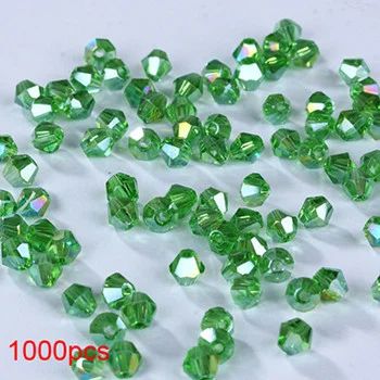 Лот: 9604512. Фото: 1. 3mm стеклянные хрустальные двойной... Бижутерия ручной работы