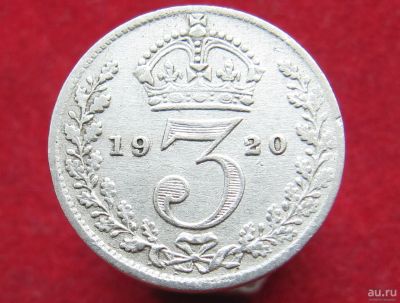 Лот: 12962886. Фото: 1. Серебро. Великобритания 3 пенса... Остальные страны