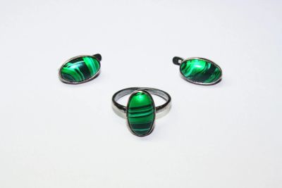 Лот: 7985207. Фото: 1. Гарнитур малахит. Комплекты изделий