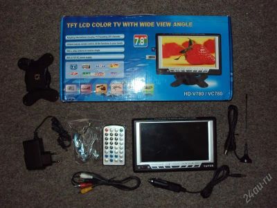 Лот: 810844. Фото: 1. Автомобильный ТВ + AVI,MP4,MP3... Мониторы, DVD