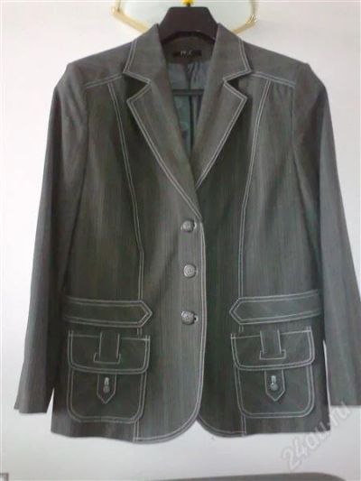 Лот: 2564612. Фото: 1. Пиджак серый, 46-48 размер, возможен... Пиджаки, жилеты