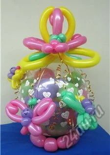 Лот: 5829732. Фото: 1. Шар-сюрприз "Подарок на день рождения... Воздушные шары