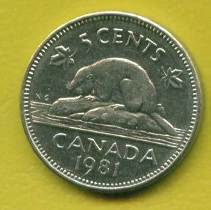 Лот: 8891307. Фото: 1. Канада 5 центов 1981 (1979–1981... Америка