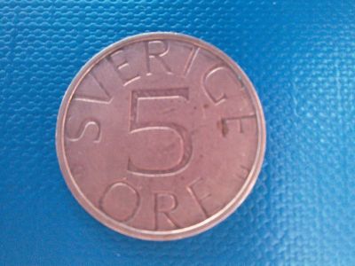 Лот: 13957553. Фото: 1. Монета Швеции 5 ore. Европа