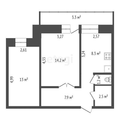 Лот: 22380769. Фото: 1. Продам 2-комн. кв. 64.1 кв.м... Квартиры, студии