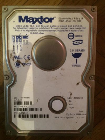 Лот: 8288978. Фото: 1. Жесткий диск 60gb. Жёсткие диски (HDD)