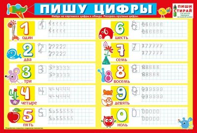 Лот: 7509334. Фото: 1. Новый большой Плакат "Пишу цифры... Развивающие