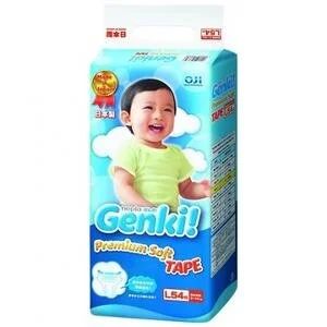 Лот: 10056012. Фото: 1. Подгузники Genki L 54 шт (9-14... Детская гигиена
