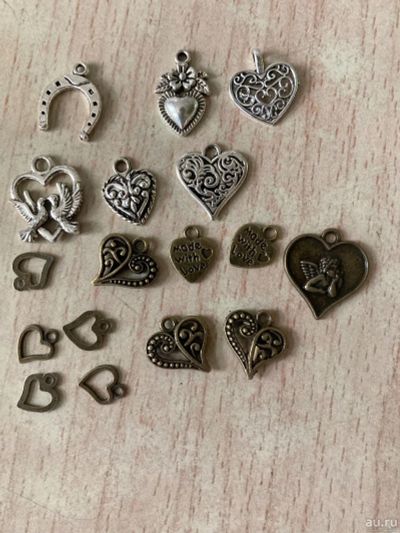 Лот: 10333508. Фото: 1. Фурнитура Сердечки mix. Авторские куклы, игрушки, поделки