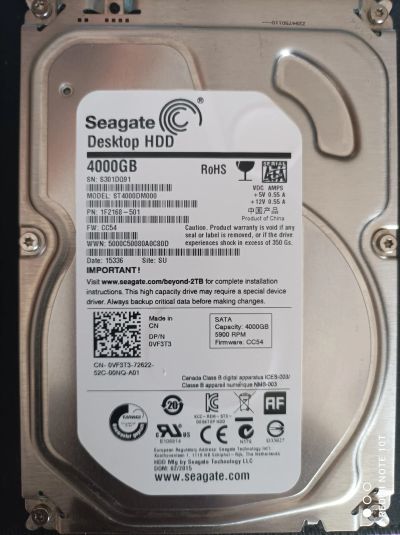Лот: 25350066. Фото: 1. Жесткий диск ST4000DM000 №1. Жёсткие диски (HDD)